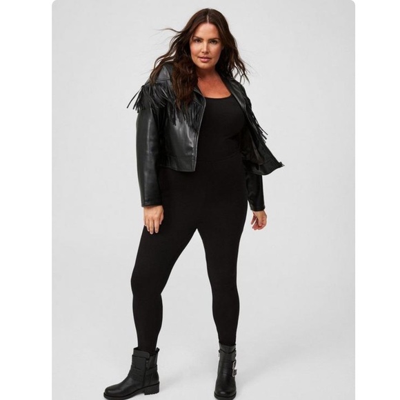 TORRID NWT Faux Leather Fringe Moto Jacket - Picture 2 of 4